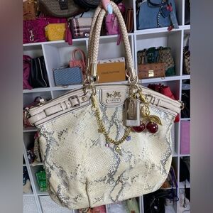 Coach Madison Lindsey Satchel in Python Embossed Leather 🐍